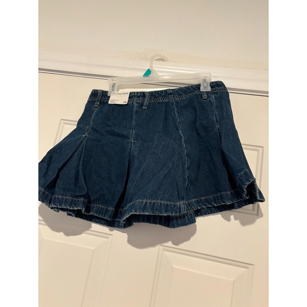 Womens boho Free People denim mini skirt size 26 new w/o tags. #125